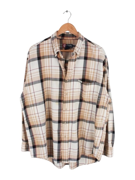 Ralph Lauren Other - Vintage Chaps Ralph Lauren Plaid Button Up Shirt Beige XL Cotton Classic Fit